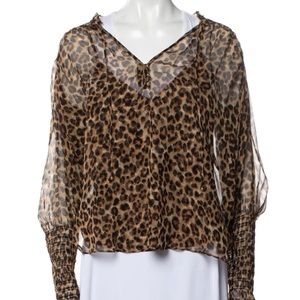 Veronica Beard Long Sleeve Silk Blouse